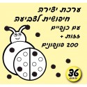 חיפושית לצביעה+פונפונים 36 יח